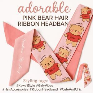 Pink Bear Hair Ribbon Headband – Fashion By Lucy